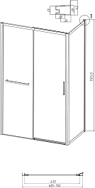 Grossman Боковая стенка Style 70x195 профиль черный матовый стекло тонированное – фотография-8